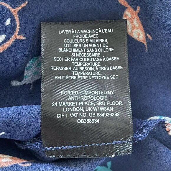 Anthropologie Maeve Turtle Terrapin Print Scalloped Trim Tank Top 2 - Picture 7 of 8